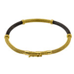 Oxidized Chain 0.35mm Bracelet in k18 Gold