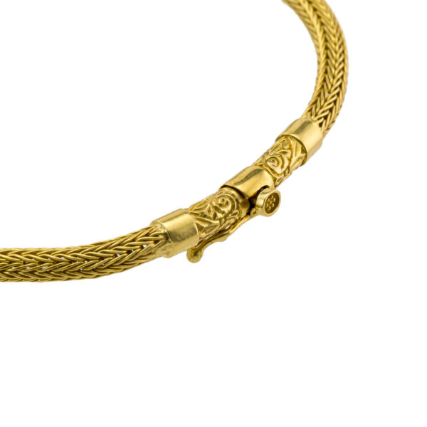 Oxidized Chain 0.35mm Bracelet in k18 Gold B152652-k a