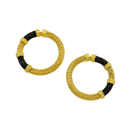 Oxidized Chain Hoop Earrings E152802-k