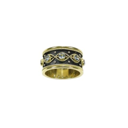 Aquamarine Band Ring. in 18k Yellow Gold Greek Jewelry