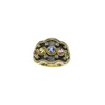 Multi Stone Byzantine 18k Yellow Gold Ring