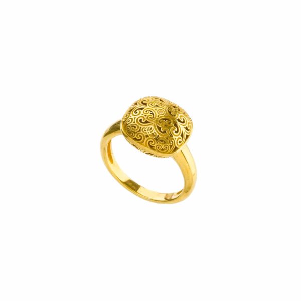 Cushion Ring in Gold plated Sterling silver 925