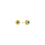 Round Blue Sapphire Stud Earrings in 18k