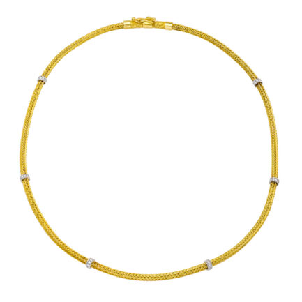 Two-Tone Gold Braided Chain 0.3mm Necklace