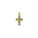 Emeralds Byzantine Cross Pendant in18k Yellow Gold