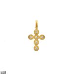 Diamonds Pendant Cross Small in 18k Yellow Gold C152585-k