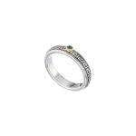 Meander Band Ring in k18 Gold with Silver 20414 blue topaz