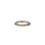 Triple Stones Band Ring in k18 Gold and Silver 20411 Sapphire