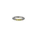 Triple Stones Band Ring in k18 Gold and Silver