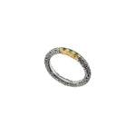 Triple Stones Band Ring in k18 Gold and Silver