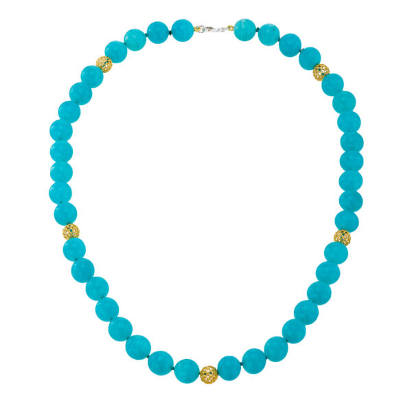 Green Jade 10mm Beaded Necklace N153188-A b