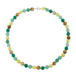 Multi Stone Mat Beaded Necklace 8mm