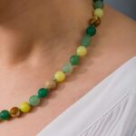 Multi Stone Mat Beaded Necklace 8mm