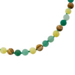 Multi Stone Mat Beaded Necklace 8mm