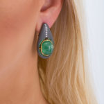 Tear Drop Earrings Titanium and Yellow Gold k18