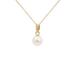 14k Gold Akoya Pearl Pendant Round AAAA 6-6.5mm N153052-PE