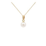 14k Gold Akoya Pearl Pendant Round AAAA 5.5-6mm N153225-PE
