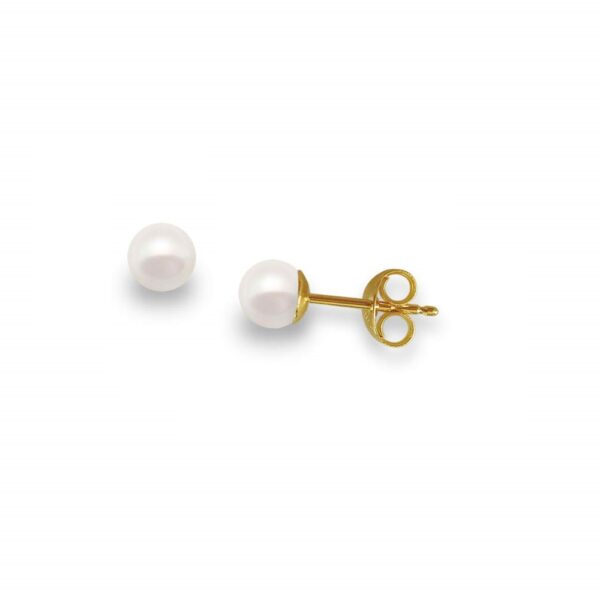 Akoya Pearl Japan 5-5.5mm 4A in 14k Yellow Gold Stud Earrings