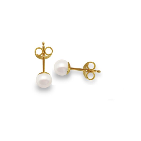 Akoya Pearl Japan 5-5.5mm 4A in 14k Yellow Gold Stud Earrings