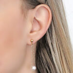 7-8mm Freshwater Pearls 4A Drop Earrings in 14kt Yellow Gold