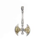 Minoan Double Axe Men’s Pendant 18k Gold and silver 3250 b