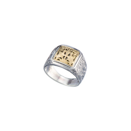 Byzantine Ring in 18K Gold and Sterling Silver