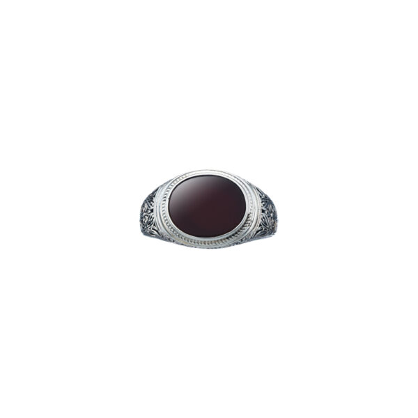Oval Ring for Men in Sterling Silver 925