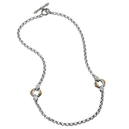 Oval Link Chain in 18k Yellow Gold and Sterling Silver