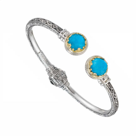Cuff colors Bracelet in Yellow Gold k18 and Sterling Silver 925