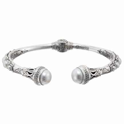 Freshwater Pearls Cuff Bracelet in Sterling Silver 925