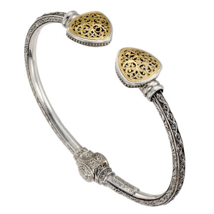Mediterranean Cuff Bracelet in 18k Yellow Gold and Silver 925