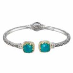 Cuff colors Bracelet in 18k Gold and Silver 6358 amazonite