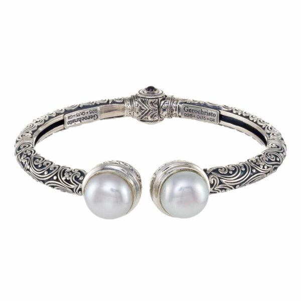 Freshwater Pearls Cuff Bracelet in Sterling Silver 6485