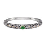 Handcrafted Silver Bracelet and 18k Gold