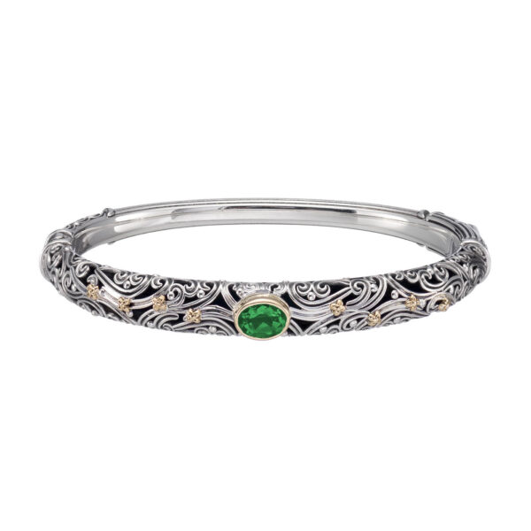 Handcrafted Silver Bracelet and 18k Gold