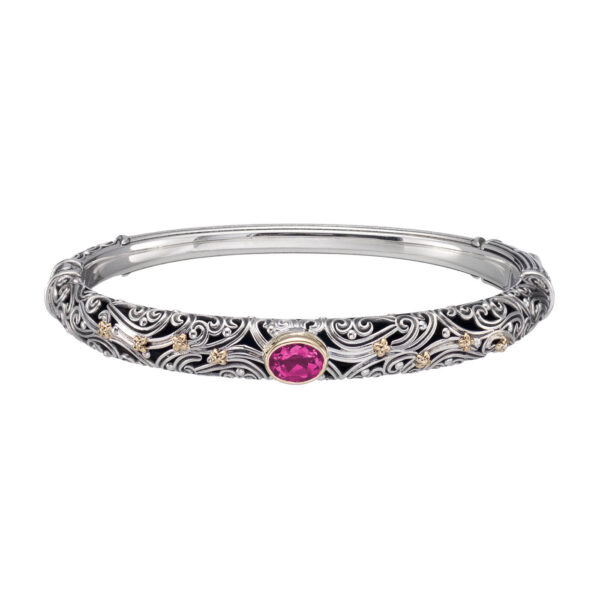 Handcrafted Silver Bracelet and 18k Gold