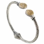 Round Open Cuff Bracelet in 18k Gold and Silver 6486 medium