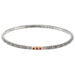 Thin Bangle Bracelet in 18k Gold and Silver ruby 6581