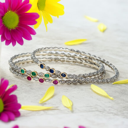 Thin Bangle Bracelet in k18 Gold and Silver 6578