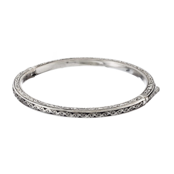 Thin Round Silver Bracelet 6409