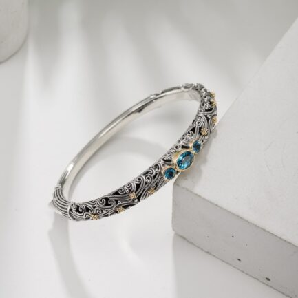Triple Stones Oval Bracelet 6604 a
