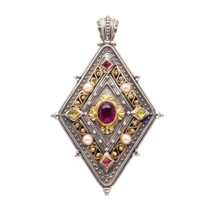 Byzantine Pendant in 18k Yellow Gold and Sterling Silver - 3001 a
