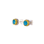 Crown Small Stud Earrings in Silver 1708 gplated apatite