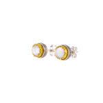 Crown Small Stud Earrings in Silver 1708 gplated mop