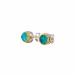 Crown Stud Small Earrings in Gold and Silver 1858-amazonite