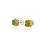 Square Small Stud Earrings Silver P1709-gplated-prehnite