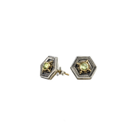 Stud Earrings Ruby in 18k Gold and silver 1085