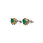Triangle Small Stud Earrings in Silver 1713 GP malachite