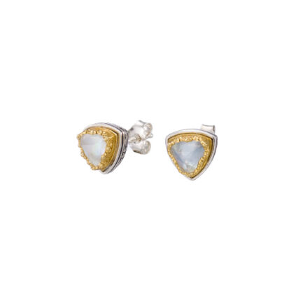 Triangle Small Stud Earrings in Silver 1713GP mop