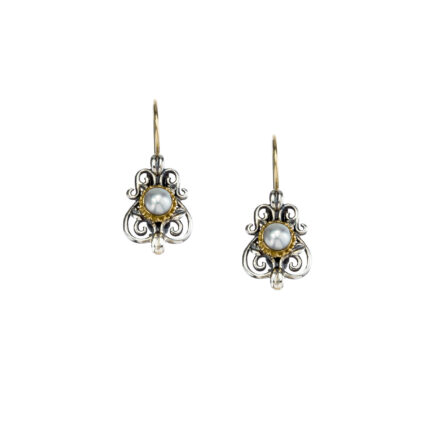 Byzantine Earrings in k18 Yellow Gold and Sterling Silver 925